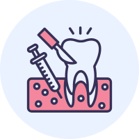 Icon depicting periodontal surgery.