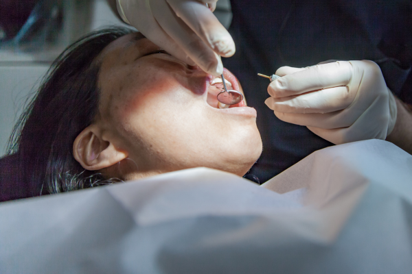 A person being treated for oral cancer.